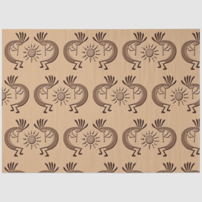 Papel De Seda Ouro Kokopelli Sun Bronado 2 Decoupage (Frente )