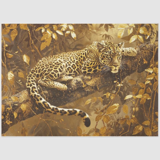 Papel De Seda Ouro Leopardo (Frente )