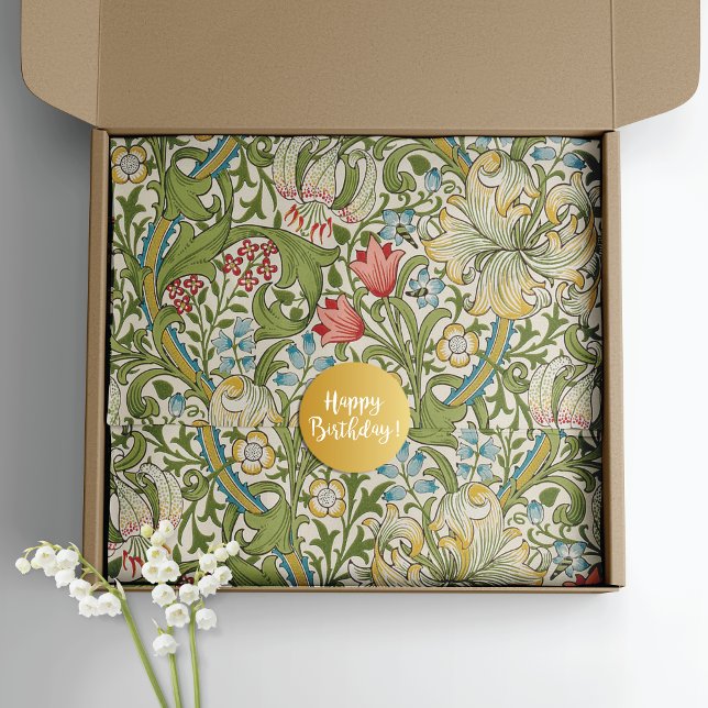 Papel De Seda Ouro Lily Wildflower William Morris (Criador carregado)