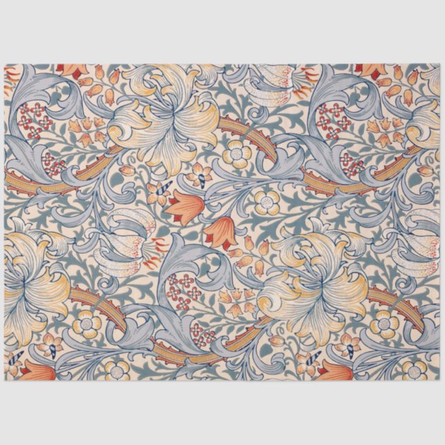 Papel De Seda Ouro Lily, William Morris (Frente )