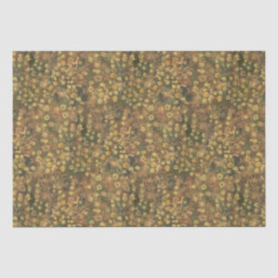 Papel De Seda Ouro Meadow, abstrato floral, verde-oliva