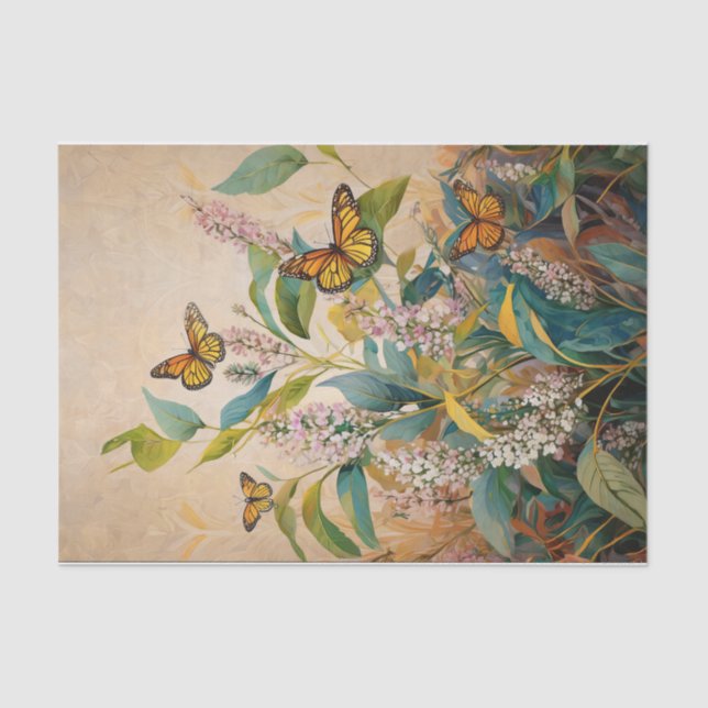 Papel De Seda Ouro Monarca Milkweed & Meadow Tissue Paper (Frente )
