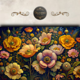 Papel De Seda Ouro Popula Dissociação Floral do Jardim