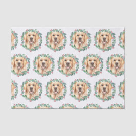 Papel De Seda Ouro Retriever Elegant Dog Natal