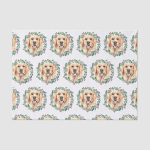 Papel De Seda Ouro Retriever Elegant Dog Natal