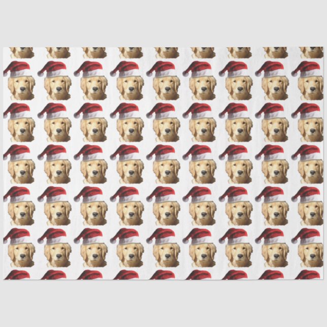 Papel De Seda Ouro Retriever Santa Claus (Frente )