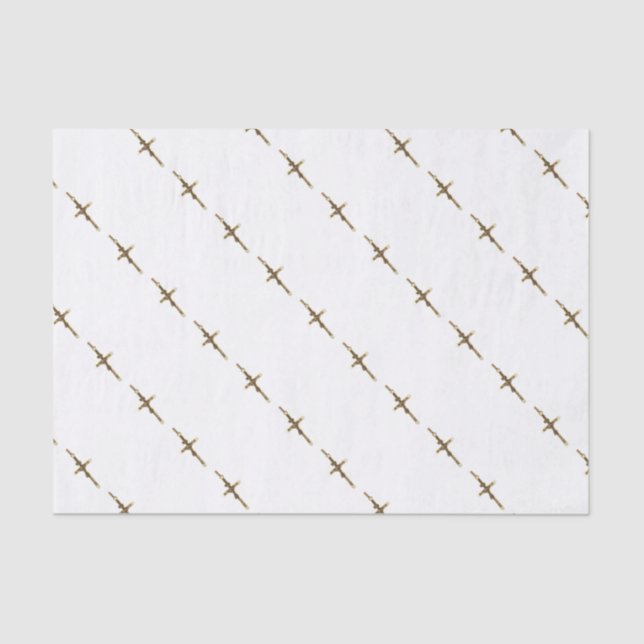 Papel De Seda Ouro transversal do Jesus Cristo horizontal (Frente )