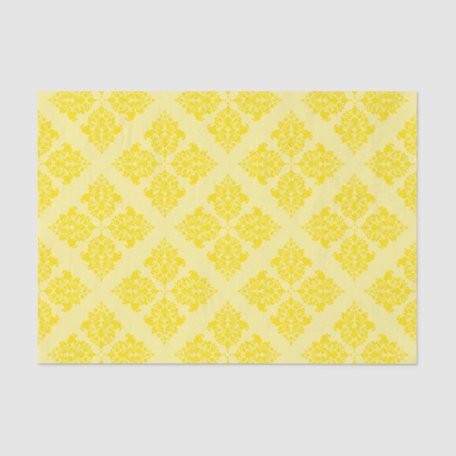 Papel De Seda Ouro Yellow Marroquino Damask (Frente )