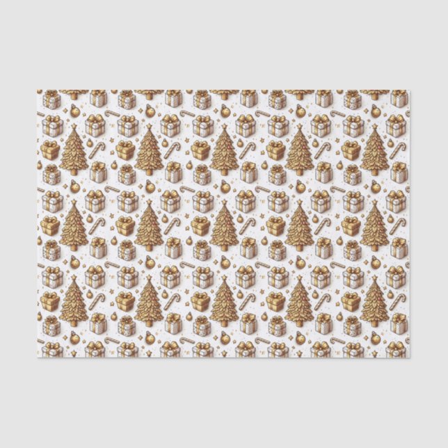 Papel De Seda Ouros de Natal festivos (Frente )