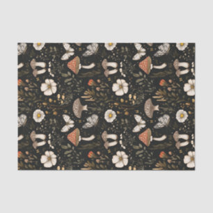 Papel De Seda Outono Cogumelo e Flores caem na despocha