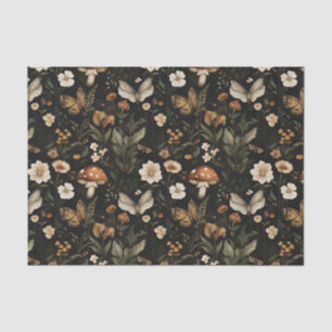 Papel De Seda Outono Cogumelo e Flores caem na despocha