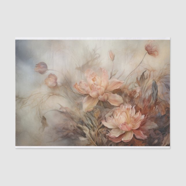 Papel De Seda Outono Floral Ação de Graças Halloween Decoupage (Frente )