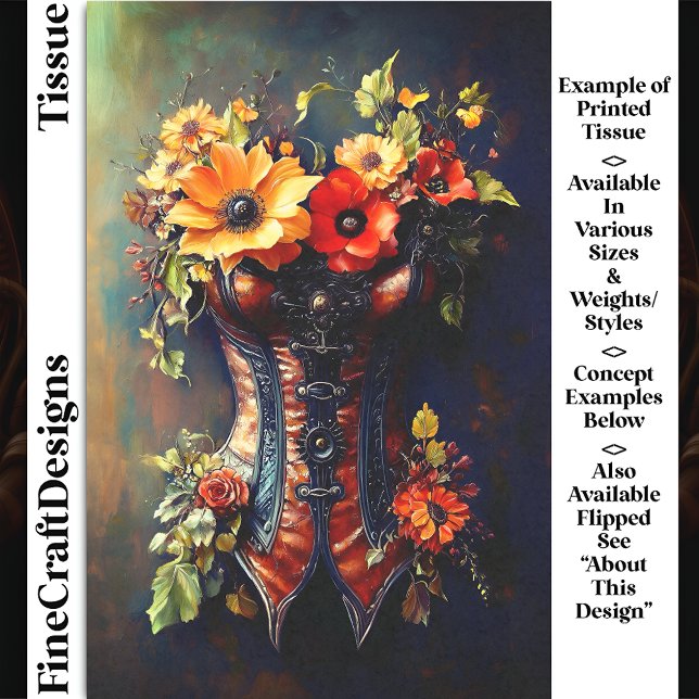 Papel De Seda Outono Steampunk Floral Basque DF7LF Decoupage (Criador carregado)