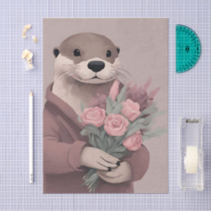 Papel De Seda Outra com desacoplamento de flores