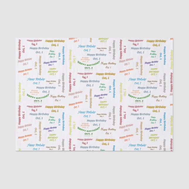 Papel De Seda Outubro, 1º de Aniversário (Frente )