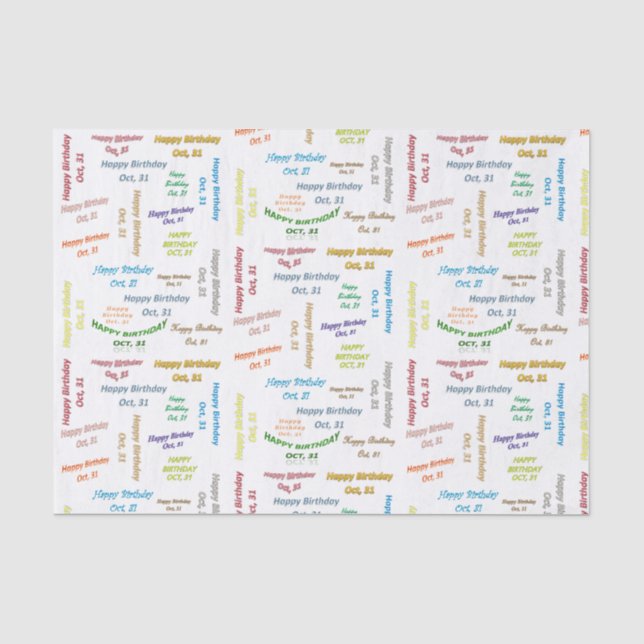 Papel De Seda Outubro, 31 Aniversário (Frente )