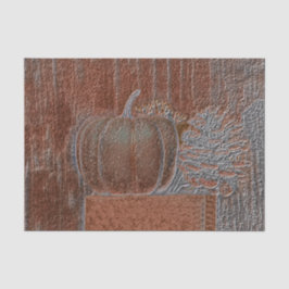 Papel De Seda Ouvido Pumpkin Laranja Silver Metálico Outono Eleg