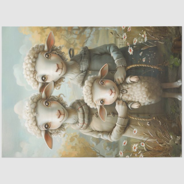 Papel De Seda Ovelha Pai de Mama Suspensa (Frente )