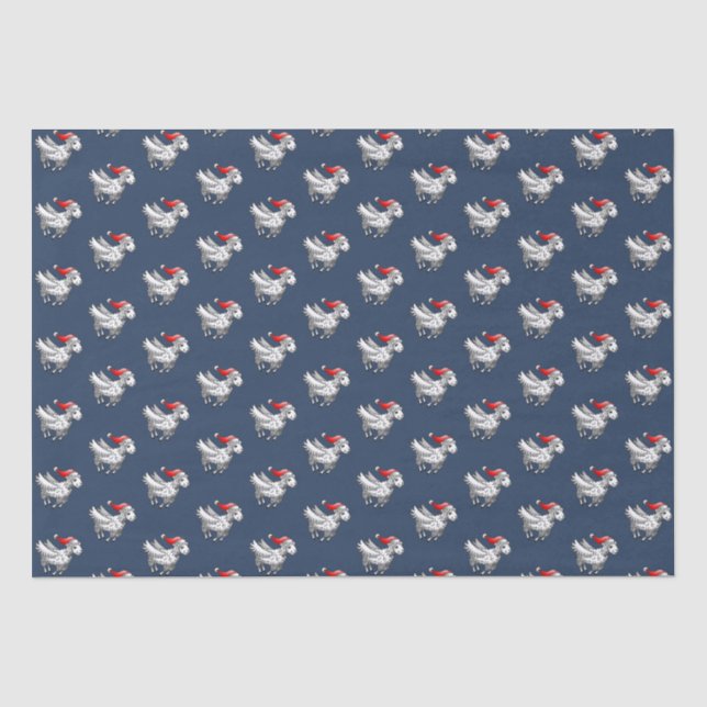 Papel De Seda Ovelhas de Natal (Frente )