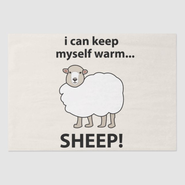 Papel De Seda Ovelhas Posso Manter-Me Aquecido Ovinos (Frente )