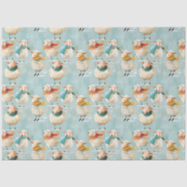 Papel De Seda Ovelhas sopradas na neve