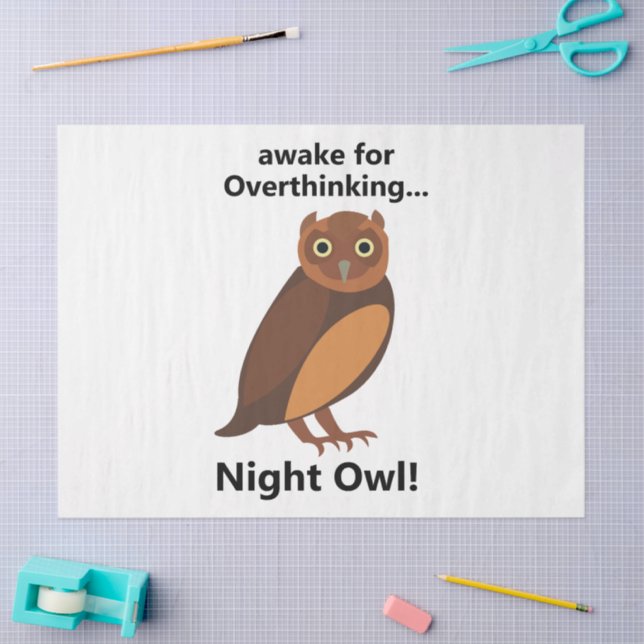 Papel De Seda Overthinking Night Owl Funny (Arte )