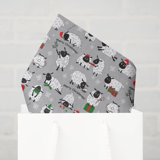 Papel De Seda Ovinos de Natal Festivos (Sacola de presentes)