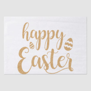 Papel De Seda Ovo de Felz pascoa com Glitter Dourado