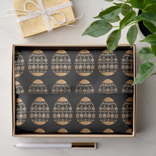 Papel De Seda Ovo de Páscoa dourado (Presente)