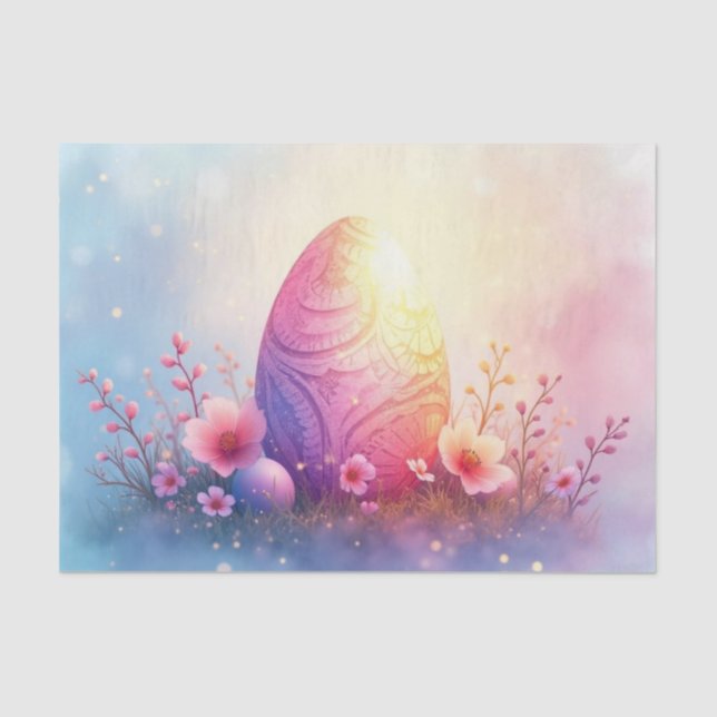 Papel De Seda Ovo de Páscoa em Embriões com Decoupage de Blossom (Frente )