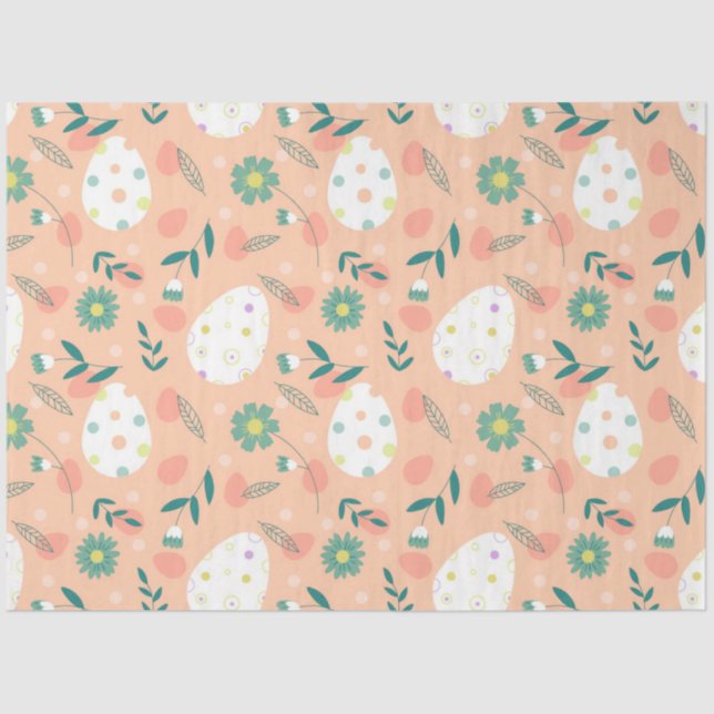 Papel De Seda Ovo de Páscoa Laranja Feliz (Frente )