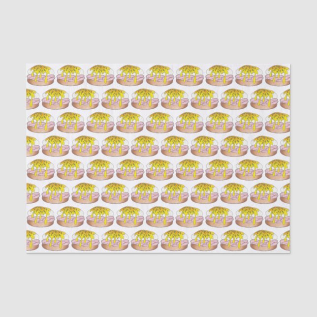Papel De Seda Ovos Benedict Café da Manhã Comida Foodie Ham (Frente )