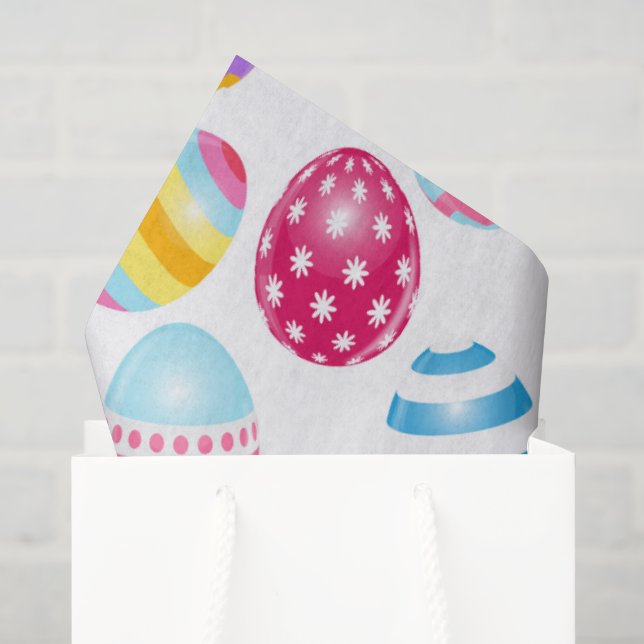 Papel De Seda Ovos de Páscoa Coloridos (Sacola de presentes)