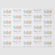 Ovos de Páscoa Feliz Personalizados Aquarela