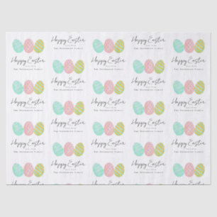Papel De Seda Ovos de Páscoa Feliz Personalizados Aquarela