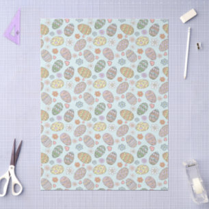 Papel De Seda Ovos de Páscoa Pastel Caprichosos Padrão Floral Fo