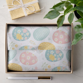 Papel De Seda Ovos de Páscoa Pastel com Estampa Floral - Cute Pr