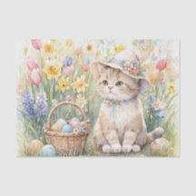 Ovos de Páscoa Tulipas e Gato Fofo