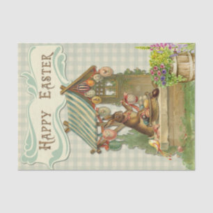 Papel De Seda Ovos Vintage Páscoa Coelho
