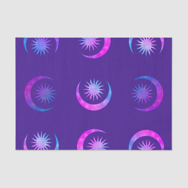 Papel De Seda Pacote de Festa Violet Indigo Purple Lua & Sol Zen (Frente )