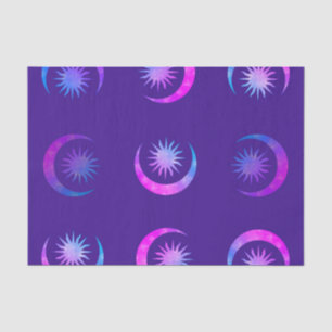 Papel De Seda Pacote de Festa Zen da Lua e do Sol Violeta Índigo