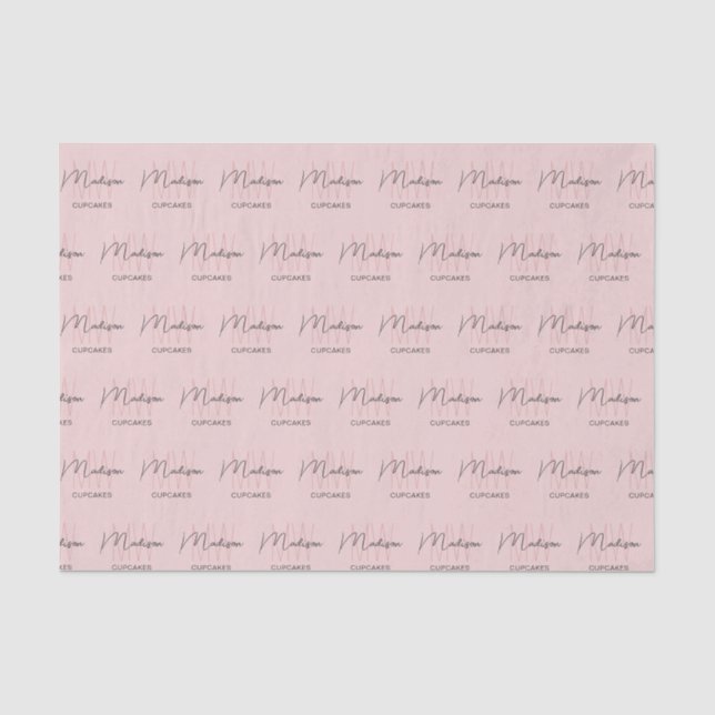 Papel De Seda Padaria com Logotipo Monograma Rosa (Frente )