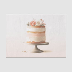 Papel De Seda Padaria de Bolo de Noiva Floral Blush Tier Elegant