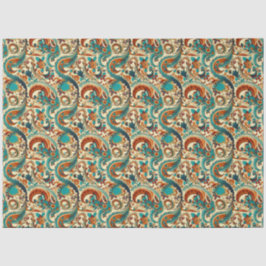 Papel De Seda Padrão 5 do Abstrato da ventoinha do Ouro da Paisl