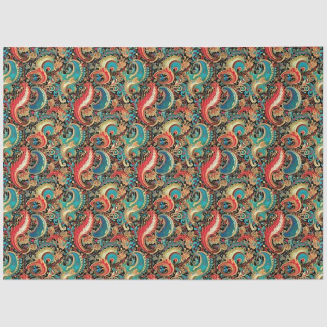 Papel De Seda Padrão 8 do Abstrato do ventilador do Ouro do Pais (Frente )