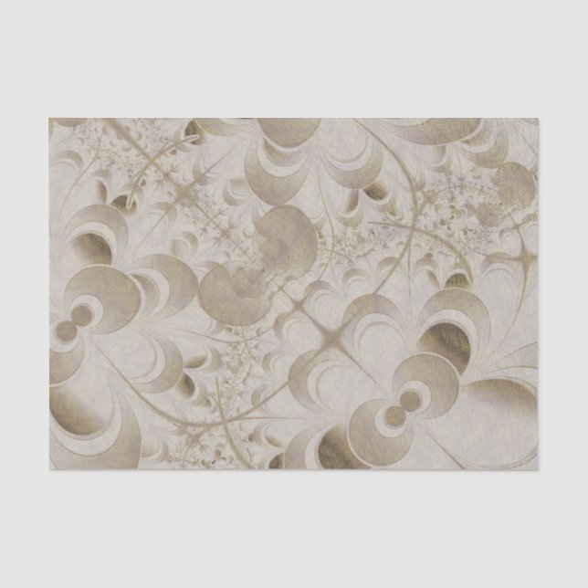 Papel De Seda padrão abstrato beige (Frente )