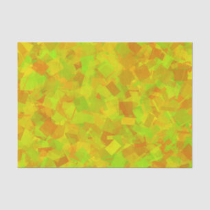 Papel De Seda Padrão Abstrato Cubismo Laranja Amarelo Verde