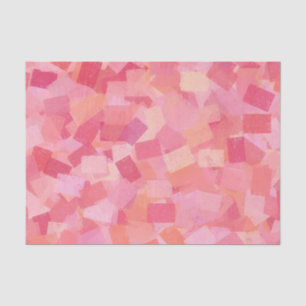 Papel De Seda Padrão Abstrato Cubismo Laranja Rosa