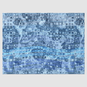 Papel De Seda Padrão Abstrato de Água Azul Oceânico
