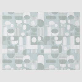Papel De Seda Padrão Abstrato de Equilíbrio de Sage Cinza Suave